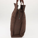 HERMES Her Line MM Tote Bag Canvas Brown Silver Auth 147393-3