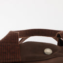 HERMES Her Line MM Tote Bag Canvas Brown Silver Auth 147393-8