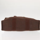 HERMES Her Line MM Tote Bag Canvas Brown Silver Auth 147393-5