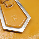 FENDI PETITE 2JOURS Hand Bag Leather Yellow Silver Auth 147396-10