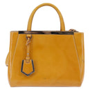 FENDI PETITE 2JOURS Hand Bag Leather Yellow Silver Auth 147396-13