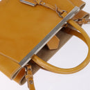 FENDI PETITE 2JOURS Hand Bag Leather Yellow Silver Auth 147396-6