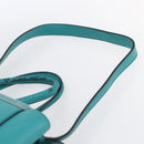 FENDI 2JOURS Hand Bag Leather Turquoise Blue Silver Auth 147397-14