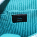 FENDI 2JOURS Hand Bag Leather Turquoise Blue Silver Auth 147397-21