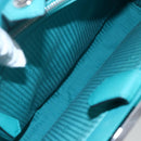 FENDI 2JOURS Hand Bag Leather Turquoise Blue Silver Auth 147397-26