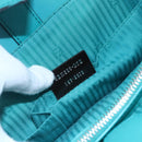 FENDI 2JOURS Hand Bag Leather Turquoise Blue Silver Auth 147397-12