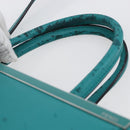 FENDI 2JOURS Hand Bag Leather Turquoise Blue Silver Auth 147397-8