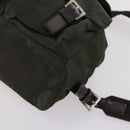 PRADA Backpack Nylon Khaki Silver Auth 147399-16