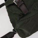 PRADA Backpack Nylon Khaki Silver Auth 147399-17