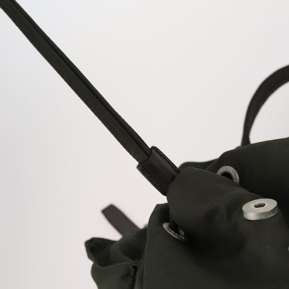 PRADA Backpack Nylon Khaki Silver Auth 147399