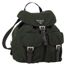 PRADA Backpack Nylon Khaki Silver Auth 147399-1