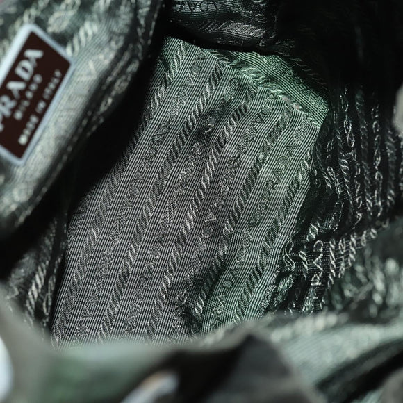 PRADA Backpack Nylon Khaki Silver Auth 147399