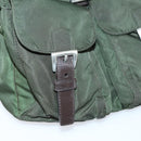PRADA Backpack Nylon Khaki Silver Auth 147399-24