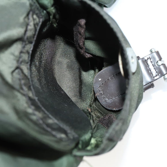 PRADA Backpack Nylon Khaki Silver Auth 147399