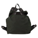 PRADA Backpack Nylon Khaki Silver Auth 147399-2