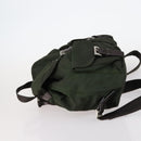 PRADA Backpack Nylon Khaki Silver Auth 147399-4
