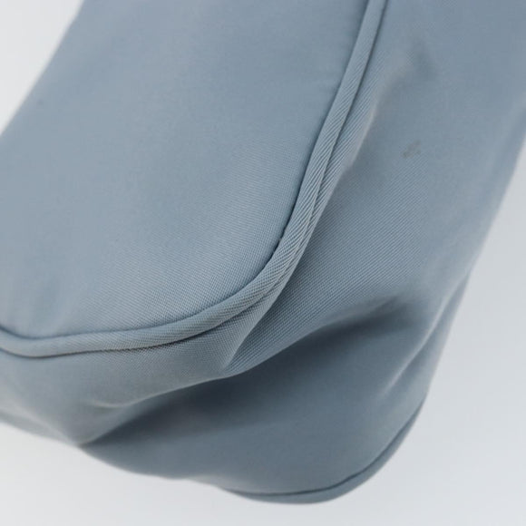 PRADA Accessory Pouch Nylon Light Blue Silver Auth 147400