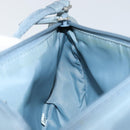 PRADA Accessory Pouch Nylon Light Blue Silver Auth 147400-20