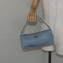 PRADA Accessory Pouch Nylon Light Blue Silver Auth 147400-22