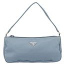PRADA Accessory Pouch Nylon Light Blue Silver Auth 147400-13