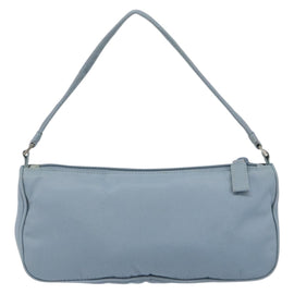 PRADA Accessory Pouch Nylon Light Blue Silver Auth 147400 - 0