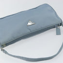 PRADA Accessory Pouch Nylon Light Blue Silver Auth 147400-6