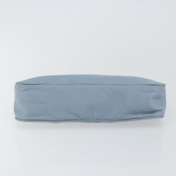 PRADA Accessory Pouch Nylon Light Blue Silver Auth 147400