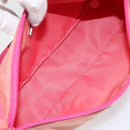PRADA Accessory Pouch Nylon Pink Silver Auth 147401-11