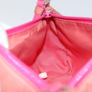 PRADA Accessory Pouch Nylon Pink Silver Auth 147401-19