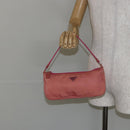 PRADA Accessory Pouch Nylon Pink Silver Auth 147401-21