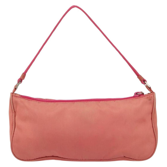 PRADA Accessory Pouch Nylon Pink Silver Auth 147401