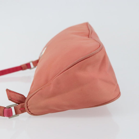 PRADA Accessory Pouch Nylon Pink Silver Auth 147401