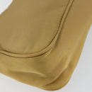 PRADA Accessory Pouch Nylon Beige Silver Auth 147402-16