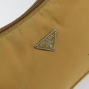 PRADA Accessory Pouch Nylon Beige Silver Auth 147402-17