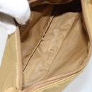 PRADA Accessory Pouch Nylon Beige Silver Auth 147402-11