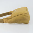 PRADA Accessory Pouch Nylon Beige Silver Auth 147402-4