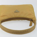 PRADA Accessory Pouch Nylon Beige Silver Auth 147402-6