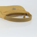 PRADA Accessory Pouch Nylon Beige Silver Auth 147402-7