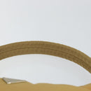 PRADA Accessory Pouch Nylon Beige Silver Auth 147402-8