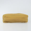 PRADA Accessory Pouch Nylon Beige Silver Auth 147402-5