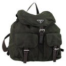 PRADA Backpack Nylon Khaki Silver Auth 147403-1