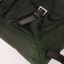 PRADA Backpack Nylon Khaki Silver Auth 147403-16