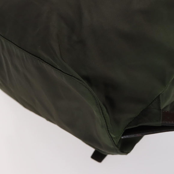 PRADA Backpack Nylon Khaki Silver Auth 147403