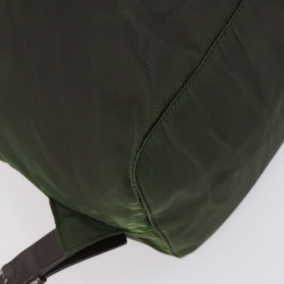 PRADA Backpack Nylon Khaki Silver Auth 147403