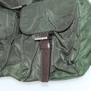 PRADA Backpack Nylon Khaki Silver Auth 147403-26