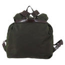 PRADA Backpack Nylon Khaki Silver Auth 147403-2