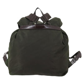 PRADA Backpack Nylon Khaki Silver Auth 147403 - 0