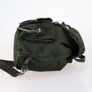 PRADA Backpack Nylon Khaki Silver Auth 147403-3