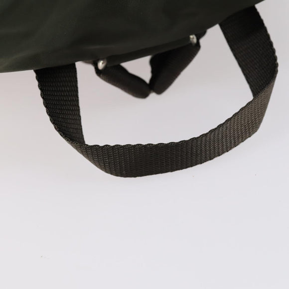 PRADA Backpack Nylon Khaki Silver Auth 147403