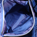 PRADA Tote Bag Nylon Leder Blau Silber Auth 147405-22